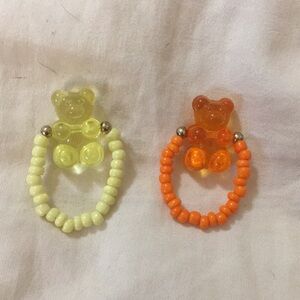 plastic gummy bear beaded rings